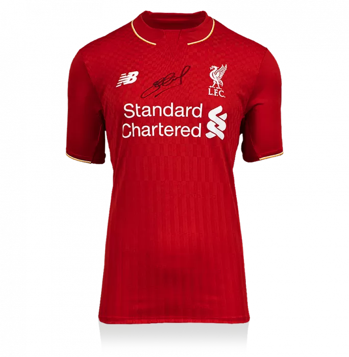 Steven Gerrard Front Signed Liverpool 2015-16 Home Shirt