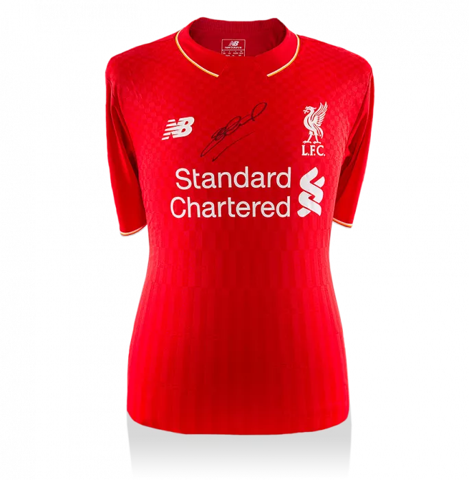 Steven Gerrard Front Signed Liverpool 2015-16 Home Shirt