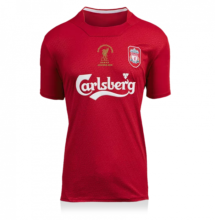 Steven Gerrard Official UEFA Champions League Back Signed And Hero Framed Liverpool 2005 Home Shirt: UEFA Champions League Final Edition