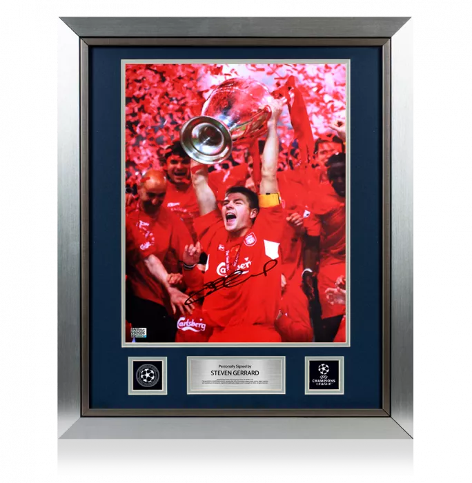 Steven Gerrard Official UEFA Champions League Signed and Framed Liverpool FC Photo: 2005 UEFA Champions League Winner