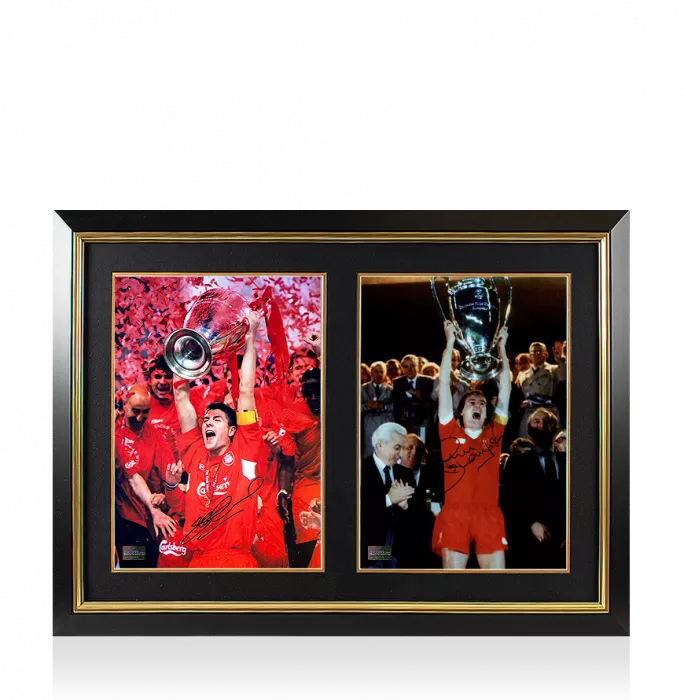 Steven Gerrard & Phil Thompson Signed Liverpool FC Photos In Dual Photo Frame