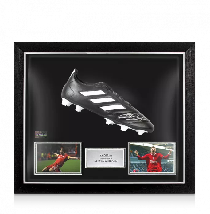 Steven Gerrard Signed Adidas Goletto Football Boot In Bubble Frame: Option 1