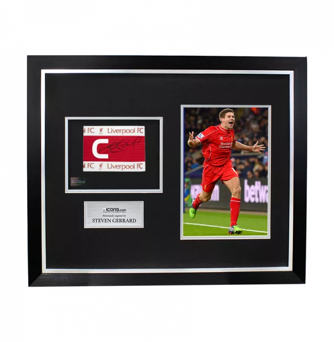 Steven Gerrard Signed and Framed Liverpool FC Captain's Armband