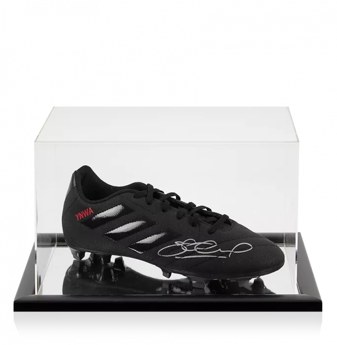 Steven Gerrard Signed Black Adidas Blackout Boot In Acrylic Case: YNWA Edition