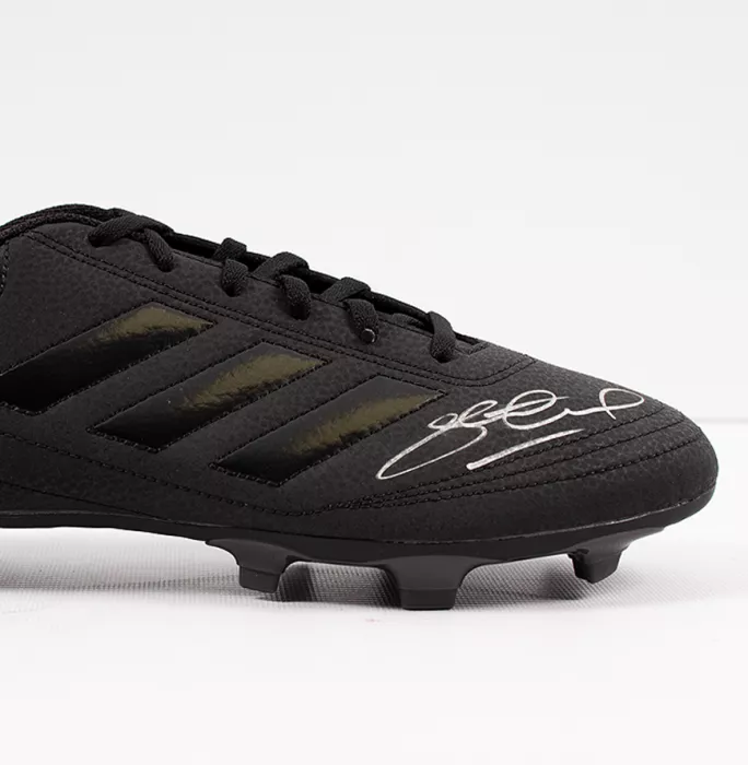 Steven Gerrard Signed Black Adidas Blackout Boot In Acrylic Case