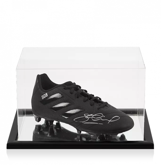 Steven Gerrard Signed Black Adidas Blackout Boot In Acrylic Case: Special Edition "SG8"