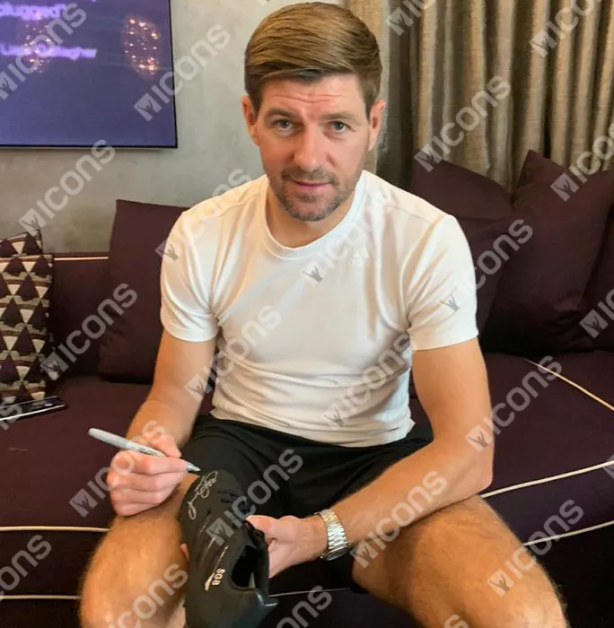 Steven Gerrard Signed Black Adidas Blackout Boot: Special Edition "SG8"