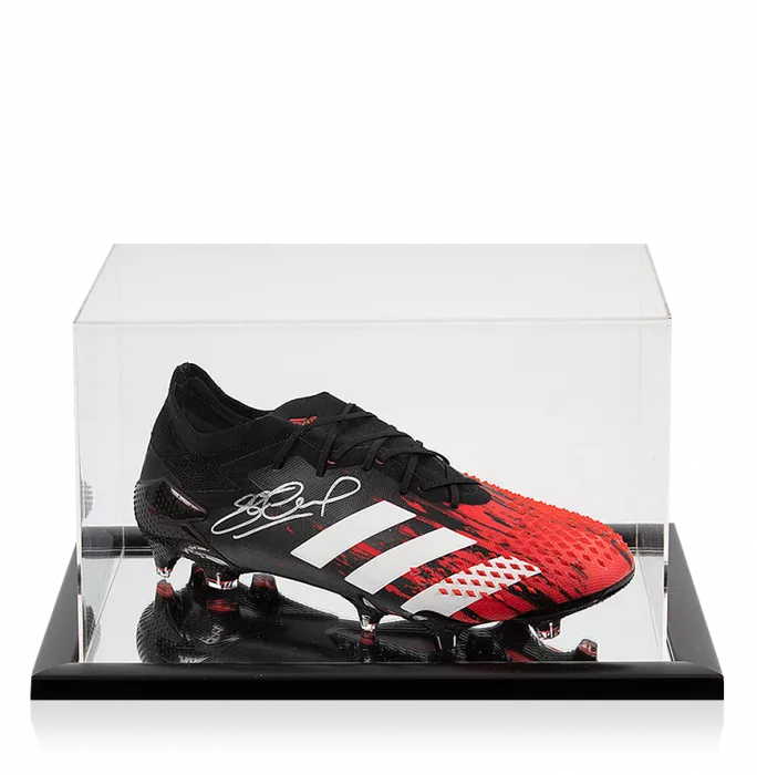 Steven Gerrard Signed Black and Red Adidas Predator 20.1 Boot In Acrylic Case