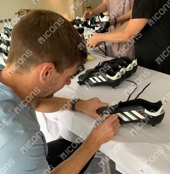 Steven Gerrard Signed Black And White Adidas Boot: 'SG8' Special Edition
