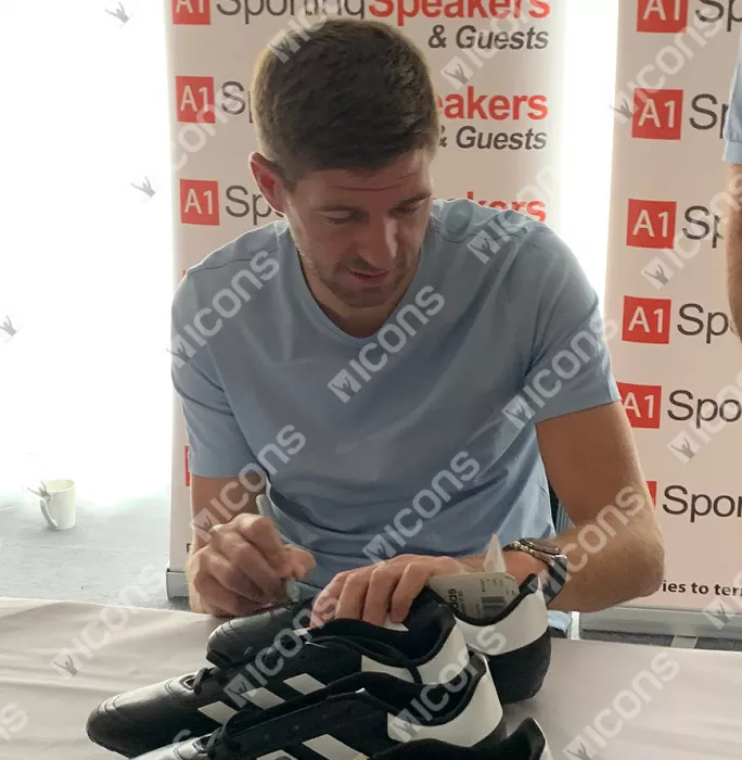 Steven Gerrard Signed Black And White Adidas Boot: 'SG8' Special Edition