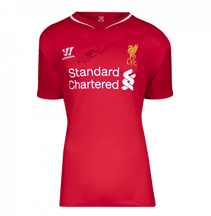 Steven Gerrard Signed Liverpool FC 2014-15 Home Shirt In Hero Frame: Option 1