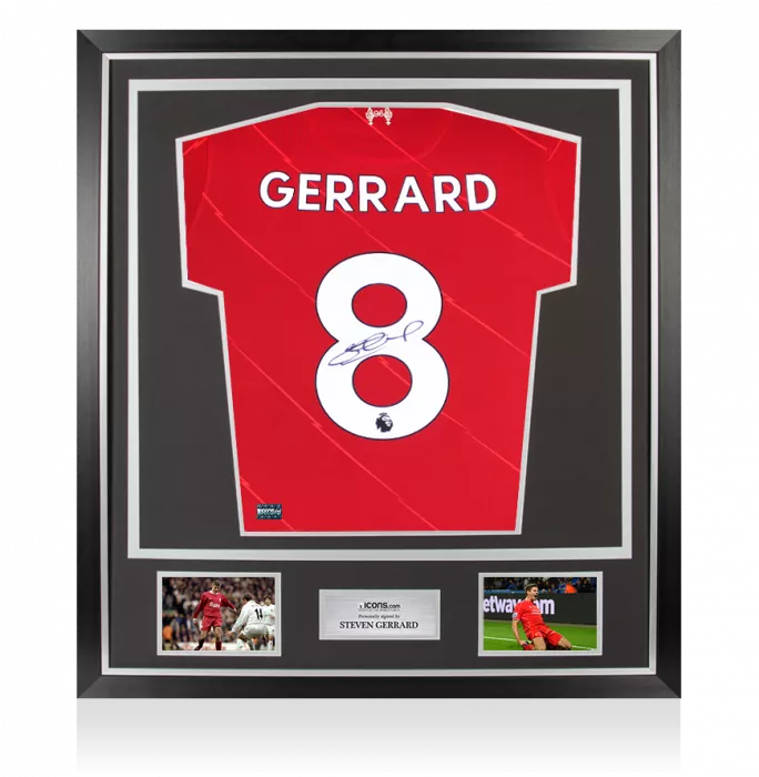 Steven Gerrard Signed Liverpool FC 2021-22 Home Shirt In Classic Frame