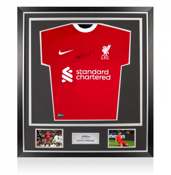 Steven Gerrard Signed Liverpool FC 2023-24 Home Shirt In Classic Frame