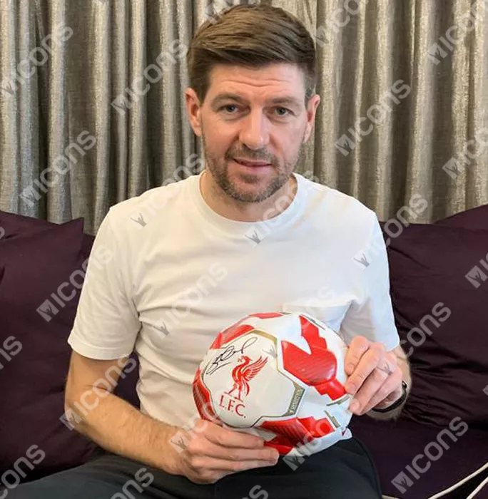 Steven Gerrard Signed Liverpool FC Branded Football