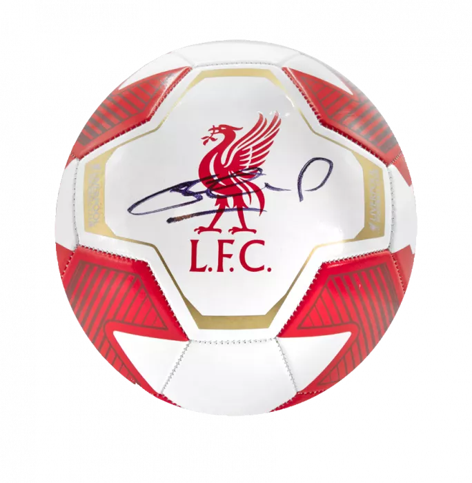 Steven Gerrard Signed Liverpool FC Football In Acrylic Case