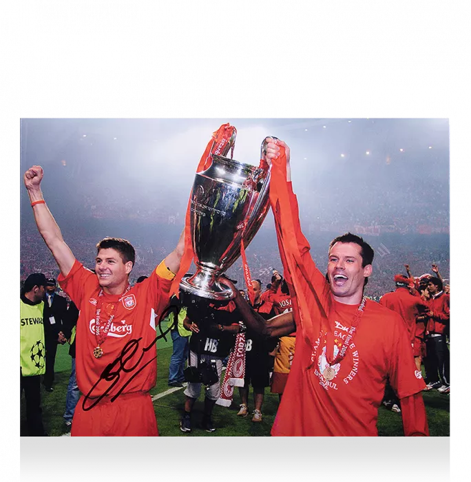 Steven Gerrard Signed Liverpool Photo: 2005 UEFA Champions League Winner