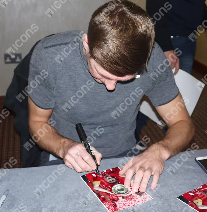 Steven Gerrard Signed Mini Liverpool Photo: 2005 UEFA Champions League Winner