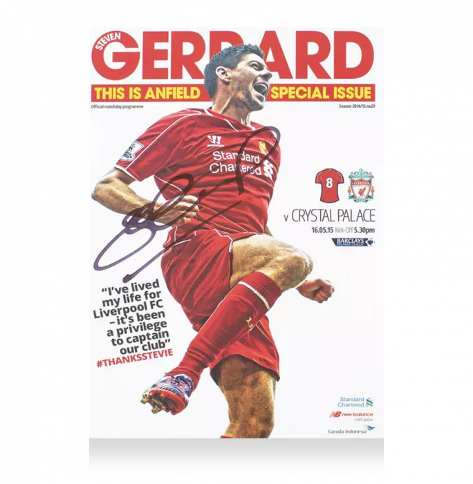 Steven Gerrard Signed Programme: Liverpool V Crystal Palace