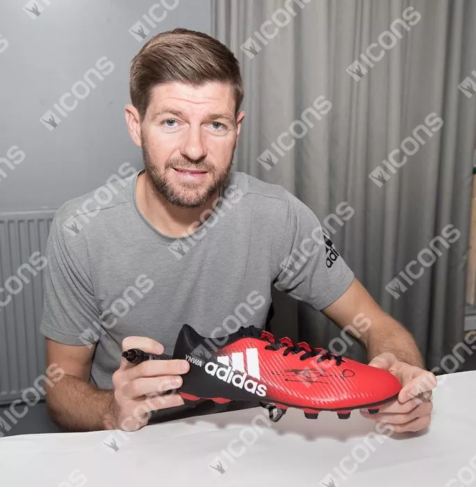 Steven Gerrard Signed Red And Black Adidas 16.4 Boot