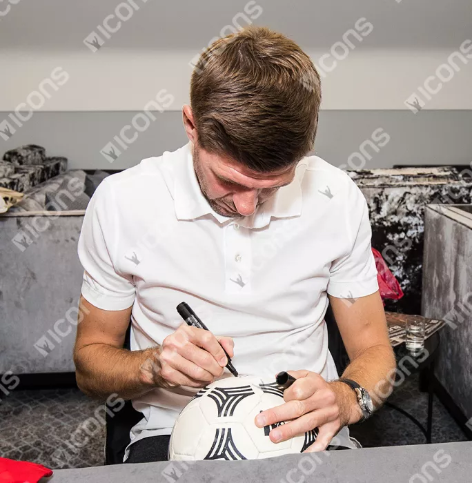 Steven Gerrard Signed Retro Adidas Tango Football