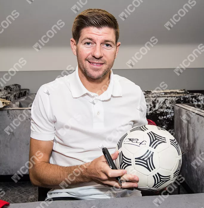 Steven Gerrard Signed Retro Adidas Tango Football