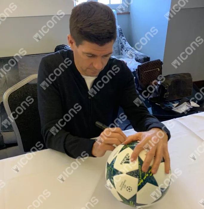 Steven Gerrard Signed UEFA Champions League Football