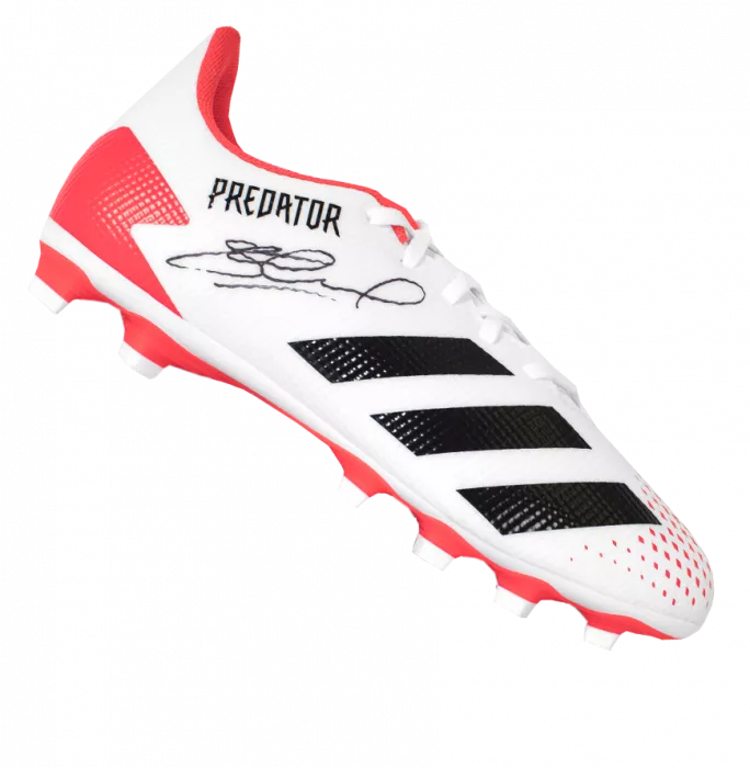 Steven Gerrard Signed White and Red Adidas Predator Boot