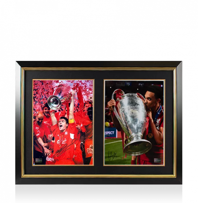 Steven Gerrard & Trent Alexander-Arnold Signed Liverpool FC Photos In Dual Photo Frame