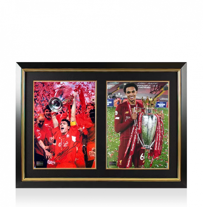 Steven Gerrard & Trent Alexander-Arnold Signed Liverpool FC Photos In Dual Photo Frame