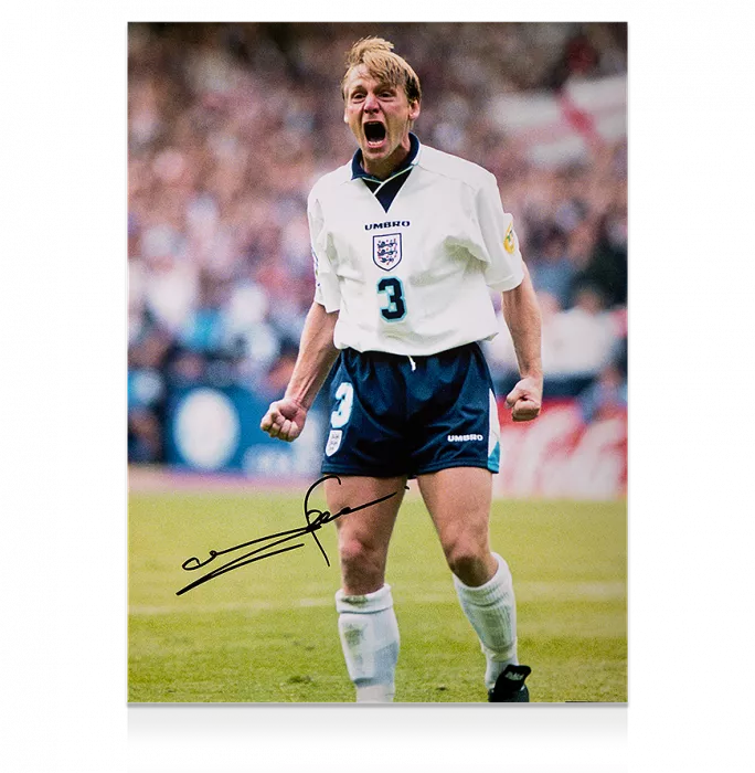 Stuart Pearce Signed England Photo: UEFA EURO 1996 Penalty Vs Spain