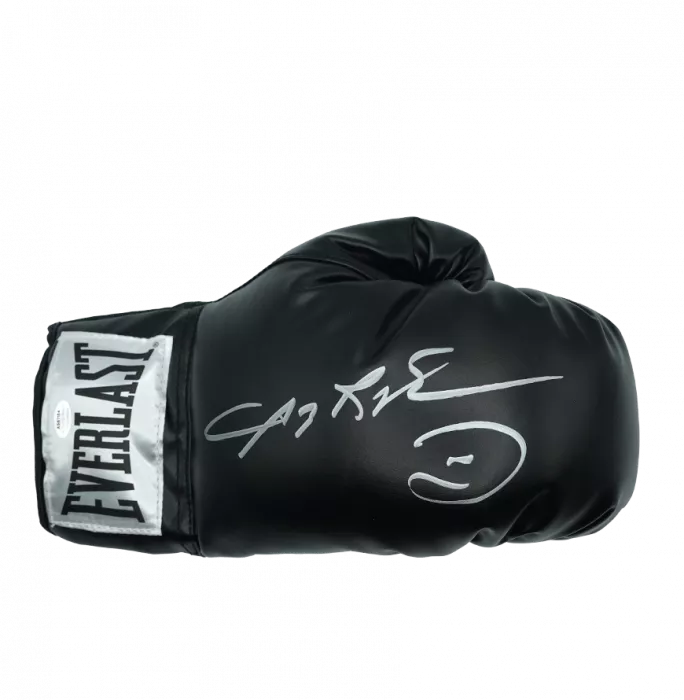 Sugar Ray Leonard Signed Everlast Black Boxing Glove In Bubble Frame: Option 1