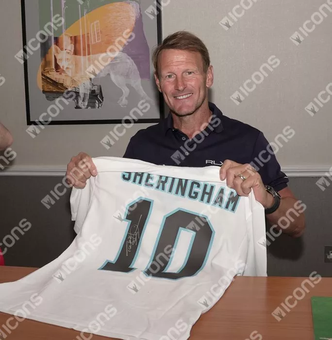 Teddy Sheringham Back Signed England 1996 Home Shirt In Deluxe Packaging