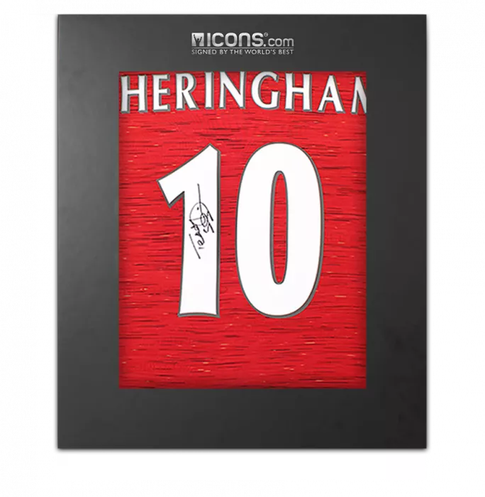 Teddy Sheringham Back Signed Manchester United 2020-21 Home Shirt With Fan Style Numbers In Deluxe Packaging