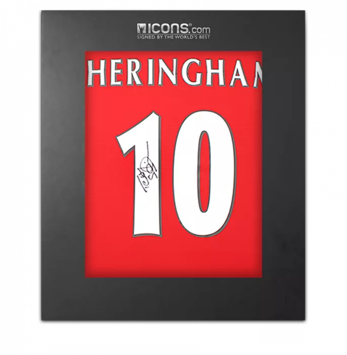Teddy Sheringham Back Signed Manchester United 2021-22 Home Shirt With Fan Style Numbers In Deluxe Packaging