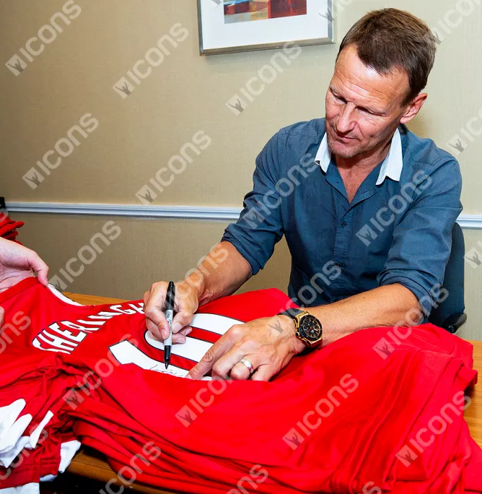 Teddy Sheringham Back Signed Manchester United Home Shirt