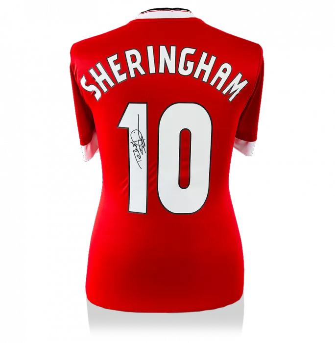 Teddy Sheringham Back Signed Manchester United Home Shirt