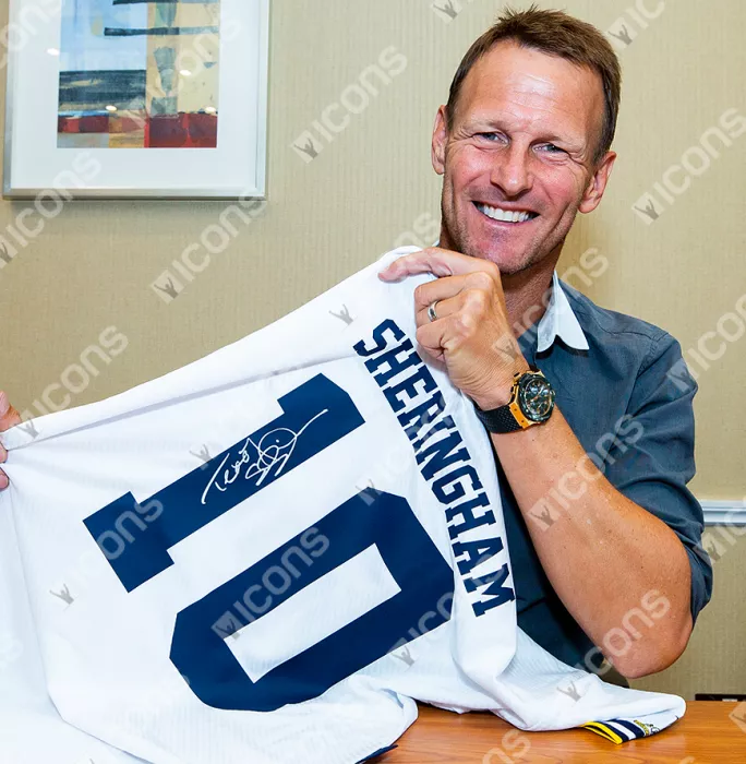 Teddy Sheringham Back Signed Tottenham Hotspur 1993-95 Home Shirt