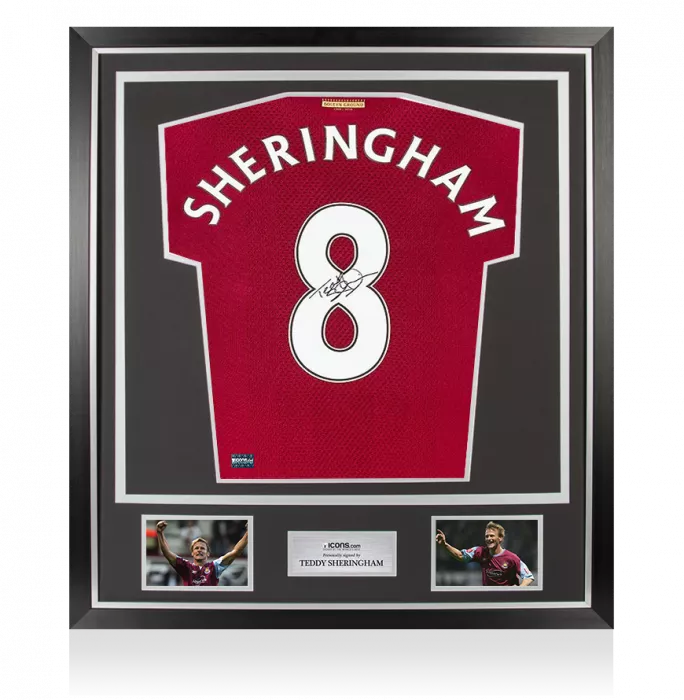 Teddy Sheringham Back Signed West Ham United Home Shirt In Classic Frame