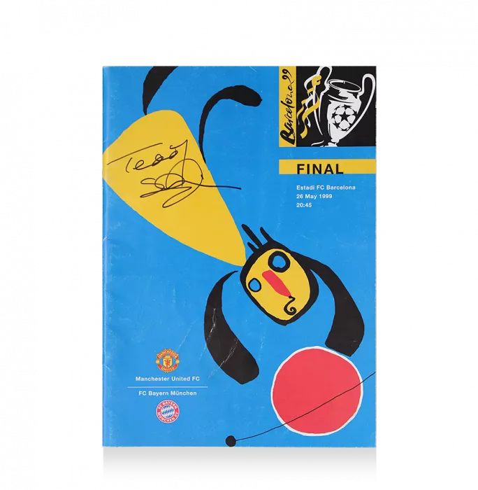 Teddy Sheringham Signed And Framed Programme: 1999 UEFA Champions League Final