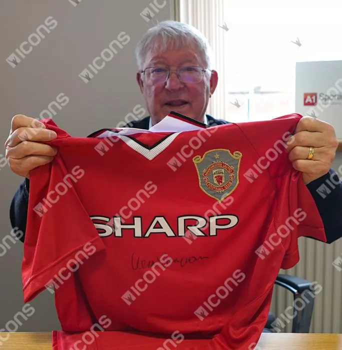 Teddy Sheringham & Sir Alex Ferguson Official UEFA Champions League Signed And Hero Framed Manchester United 1999 Home Shirt