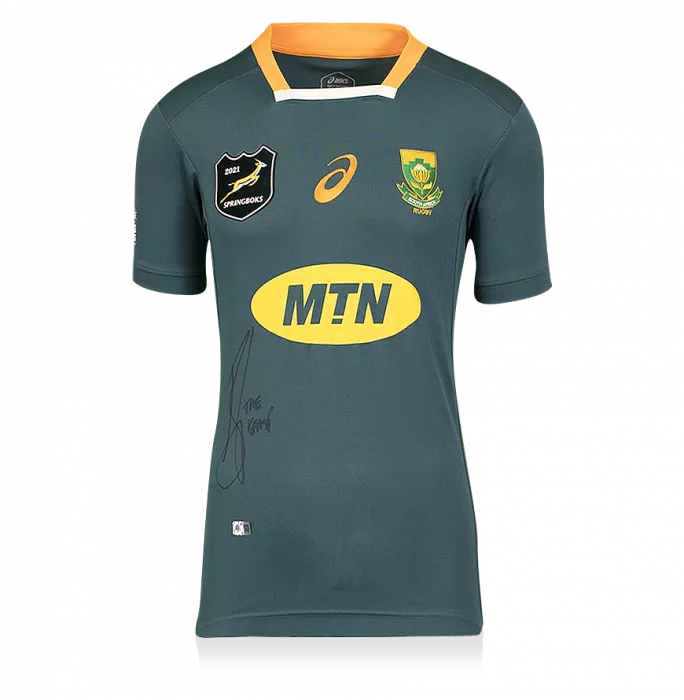 Tendai “Beast” Mtawarira Front Signed South Africa Springbok 2020 Shirt In Classic Frame