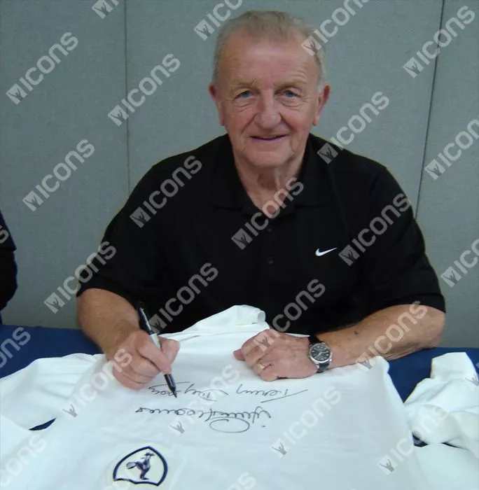 Terry Dyson & Jimmy Greaves Official Tottenham Hotspur Front Signed And Framed Retro Home Shirt