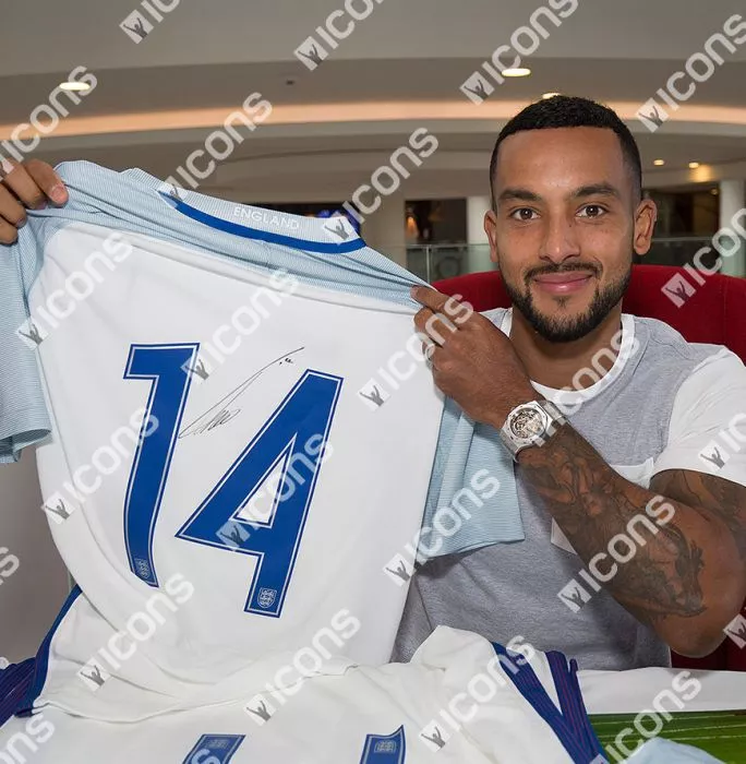 Theo Walcott England Back Signed 2016-17 Home Shirt