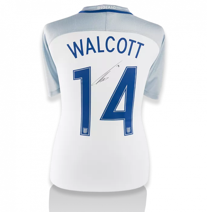 Theo Walcott England Back Signed 2016-17 Home Shirt