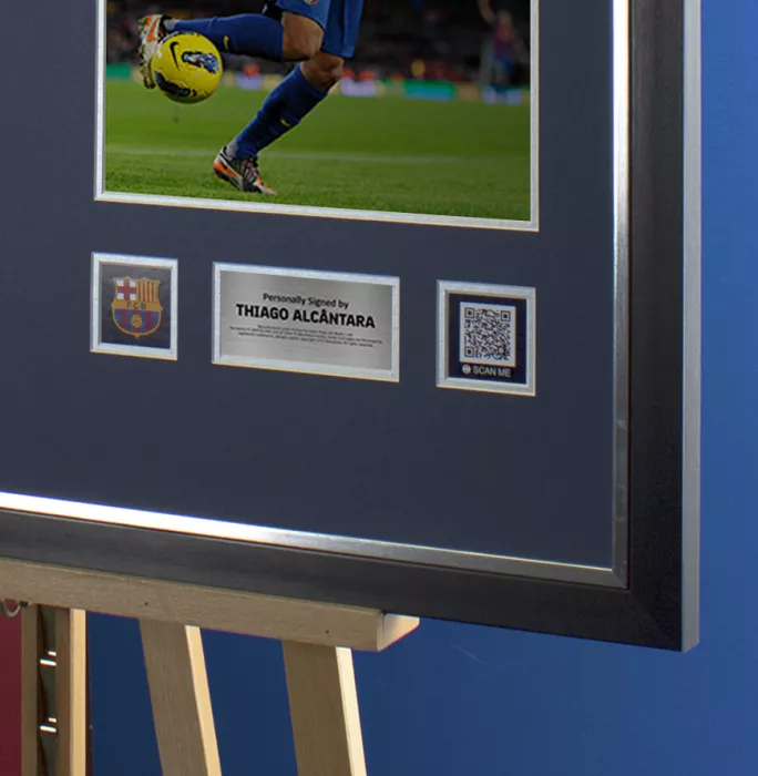 Thiago Alcantara Official FC Barcelona Back Signed And Framed 2011-12 Home Shirt With Fan Style Numbers