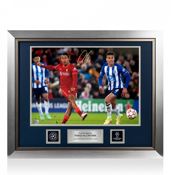 Thiago Alcantara Official UEFA Champions League Signed And Framed Liverpool FC Photo: UEFA Champions League Star