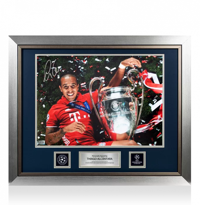 Thiago Alcantara Official UEFA Champions League Signed and Framed FC Bayern Munich Photo: UEFA Champions League Winner