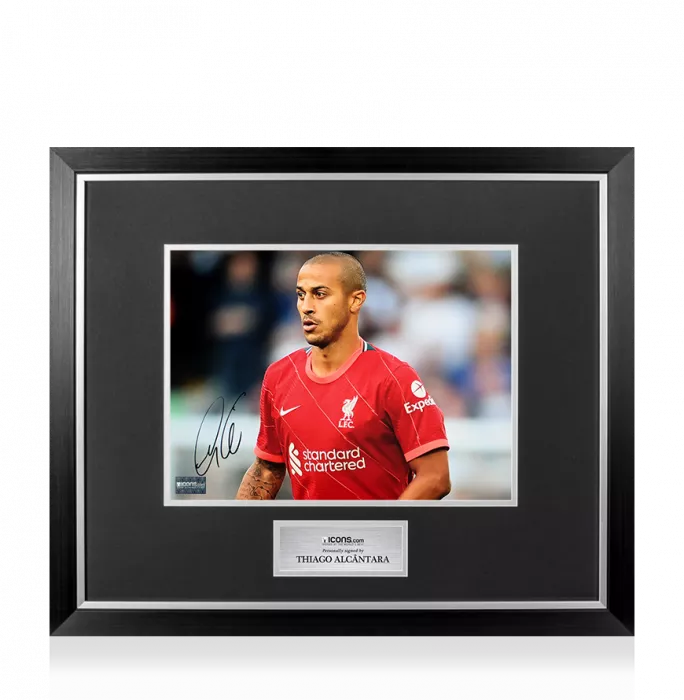 Thiago Alcantara Signed Liverpool FC Photo In Premium Photo Frame: Midfield Maestro