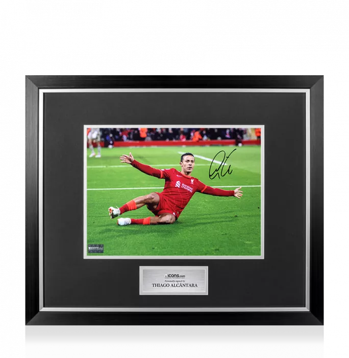 Thiago Alcantara Signed Liverpool FC Photo In Premium Photo Frame: UEFA Champions League Celebration