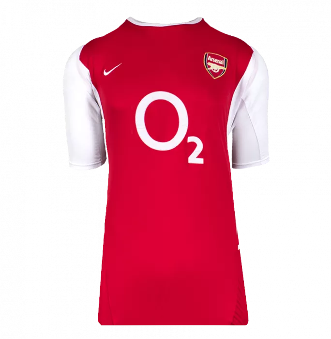 Thierry Henry Back Signed Arsenal 2002-04 Home Shirt With Fan Style Numbers In Hero Frame: Option 1